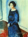 femme frau bleu barth 1921 Edvard Munch